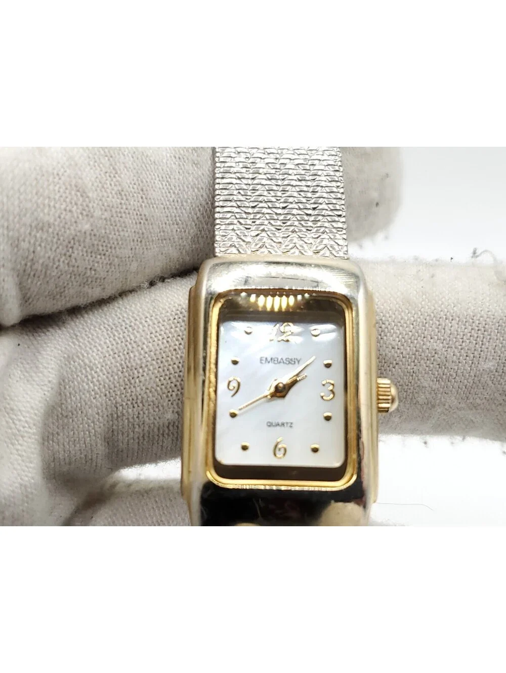 Embassy Quartz Womens Watch New Battery Two-Tone 18mm
